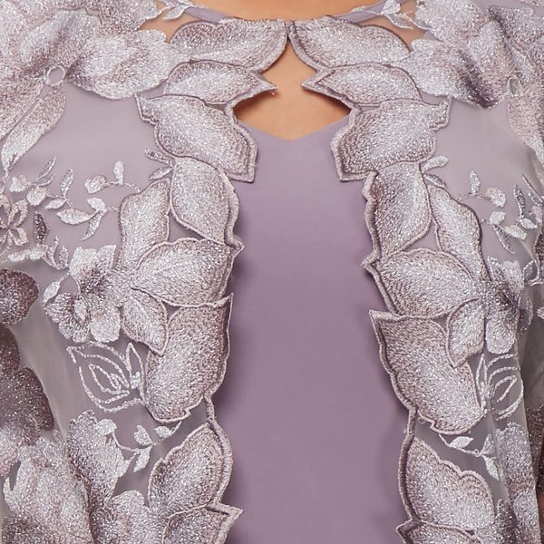 Women's Midi Scoop Neck Shift Dress with Jacket (Petite and Regular)