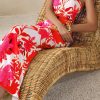 Women's 2025 Summer Floral Bodycon Maxi Dresses Ribbed Strapless Tube Casual Boho Party Long Dress