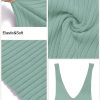 Womens 2025 Summer V Neck Knit Midi Dress Bodycon Casual Sleeveless Ribbed Party Sweater Dresses